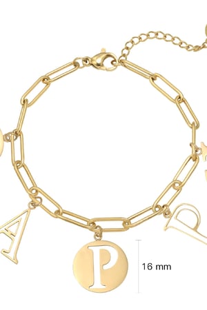 Bracelet Letters Happy Gold Color Stainless Steel h5 Picture2